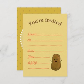 Events Invite, Cute Happy Potato