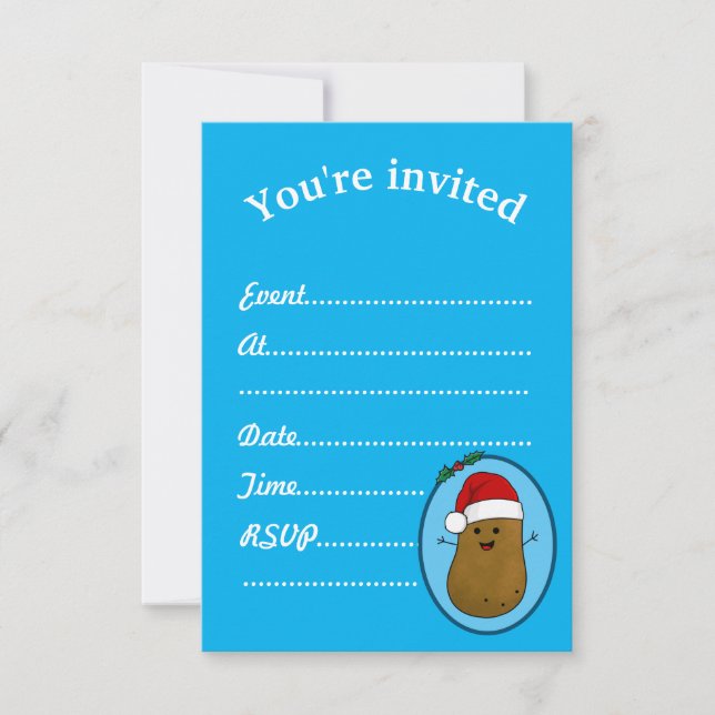 Events Invite, Happy Christmas Potato  Invitation (Front)