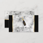 Events Marble Background Gold Trim and Black Business Card (Front/Back)
