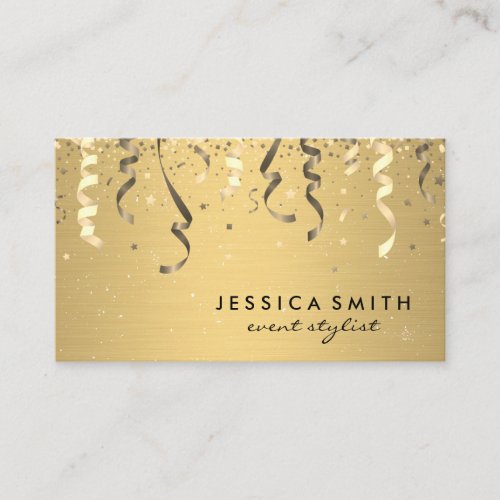 Events Party Popper and Confetti Business Card