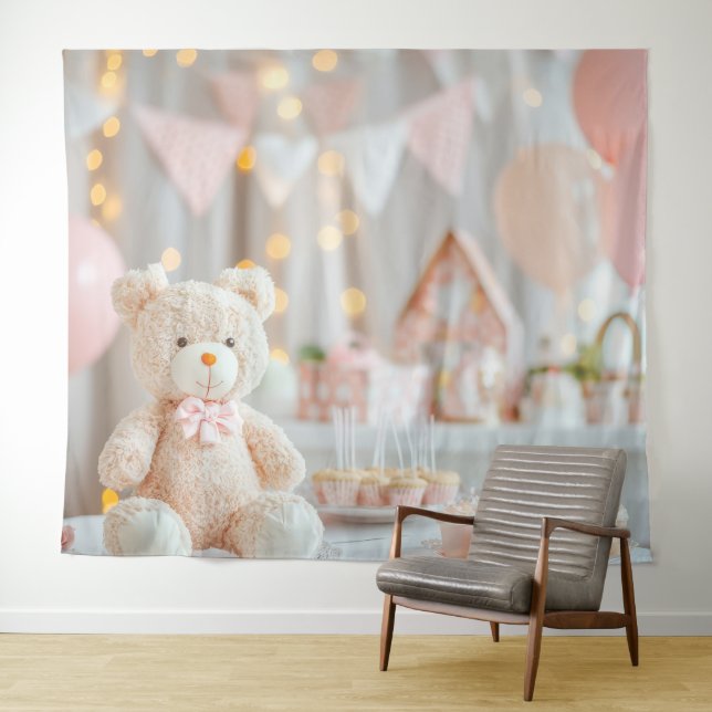 Events Pink Baby Shower Wall Backdrop Banner (In Situ (Horizontal))