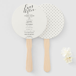 Ever After Calligraphy Script Chic Wedding Program Hand Fan