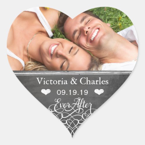 Ever After Chalkboard Wedding Save the Date Seal