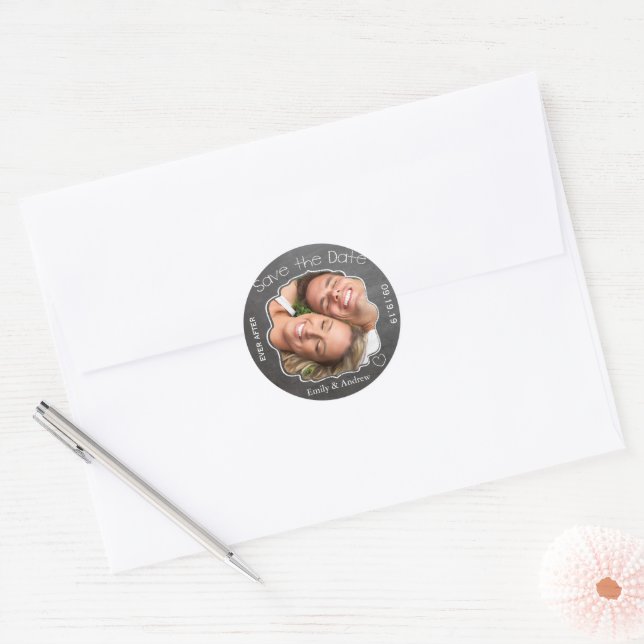 Ever After Chalkboard Wedding Save the Date Seal (Envelope)