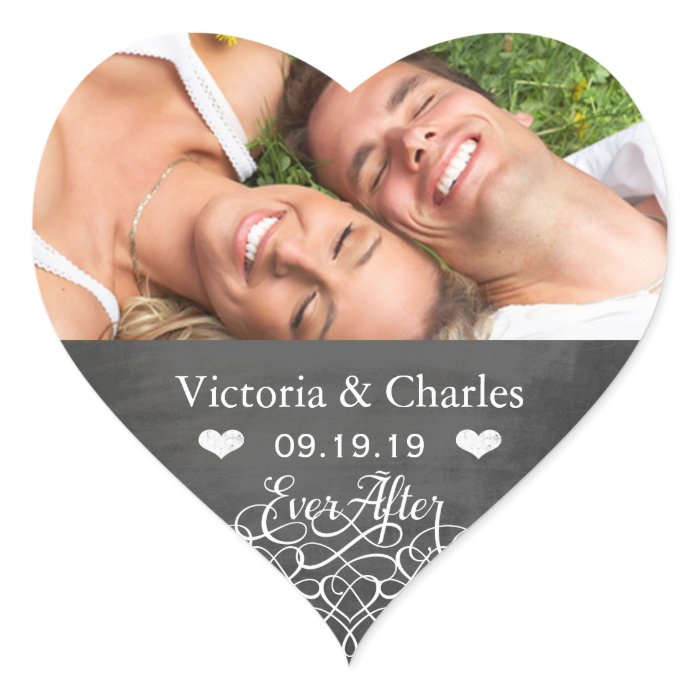 Ever After Chalkboard Wedding Save the Date Seal Sticker