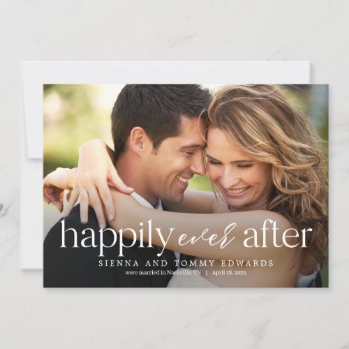 Ever After Editable Color Wedding Announcement
