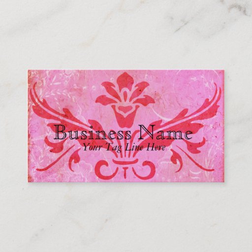 Customizable Ever After Pink Damask &amp; Toile Business Cards