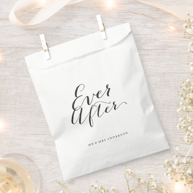 Ever After Script Chic Calligraphy Name Wedding Favor Bag (Clipped)