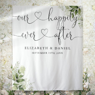 Ever After Script Greenery Wedding Photo Backdrop