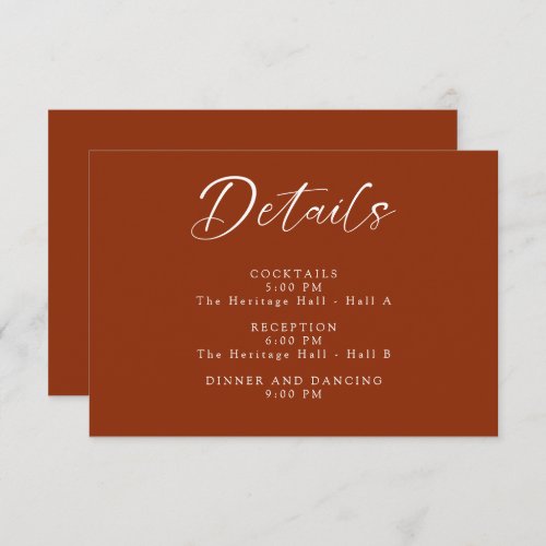 Ever After Wedding Boho Details Reception Copper RSVP Card