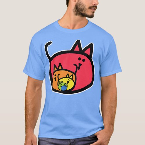 Ever Decreasing Cute Cat Rainbow T_Shirt
