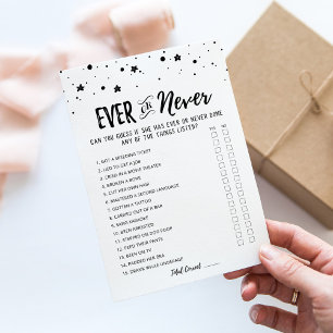 Ever or Never Editable Bridal Shower game Card