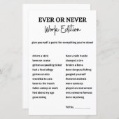 Ever or Never Work Game, Office Party Games (Front/Back)