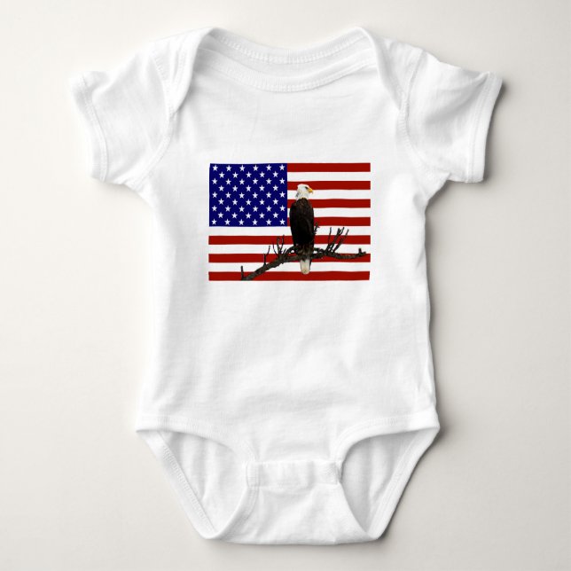 Ever Vigilant Bald Eagle Baby Bodysuit (Front)