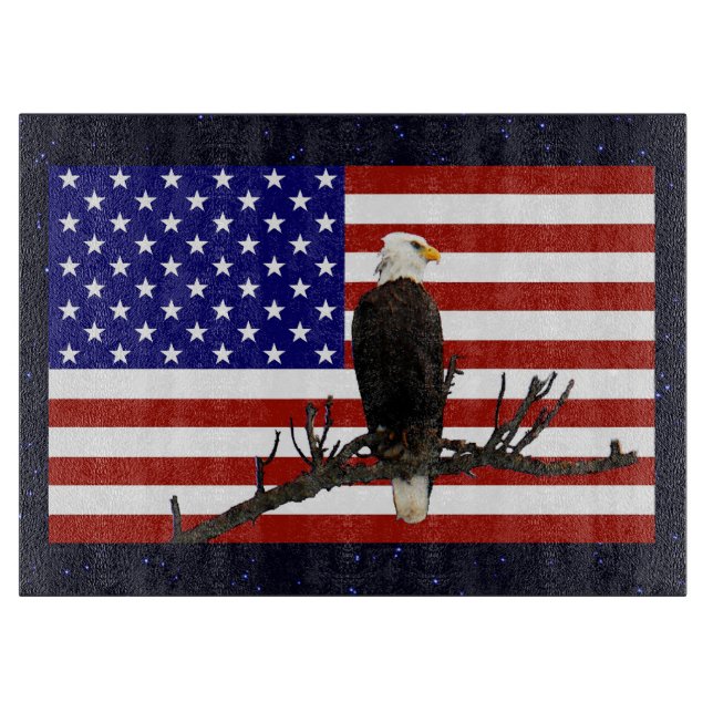 Ever Vigilant Bald Eagle Cutting Board (Front)