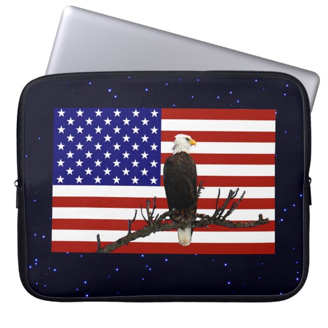 Ever Vigilant Bald Eagle Laptop Sleeve (Front)