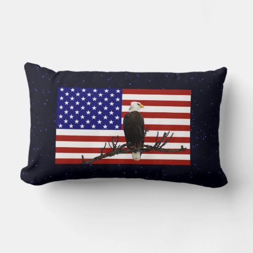Ever Vigilant Bald Eagle Lumbar Pillow