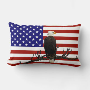 Ever Vigilant Bald Eagle Lumbar Pillow