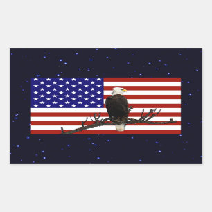 Ever Vigilant Bald Eagle Rectangular Sticker