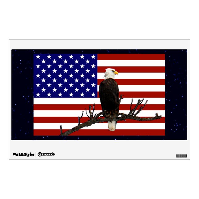 Ever Vigilant Bald Eagle Wall Sticker (Front)