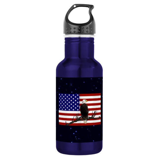 Ever Vigilant Bald Eagle Water Bottle (Front)
