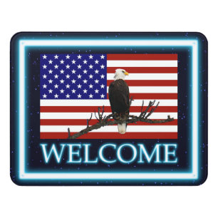 Ever Vigilant Bald Eagle - Welcome Door Sign