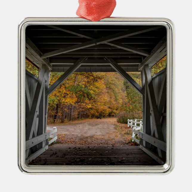 Everatt Road Covered Bridge Metal Ornament (Front)