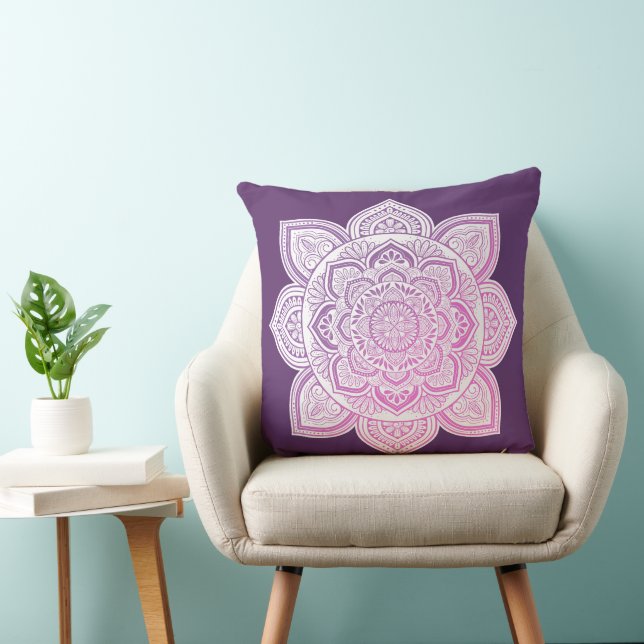 Everbloom Mandala Throw Pillow (Chair)