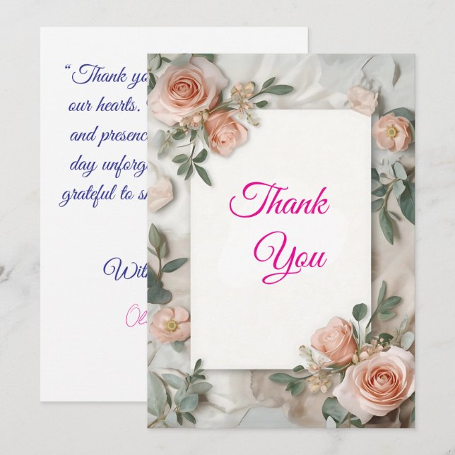 EverBloom Wedding Elegance Thank-You Card (Front/Back)