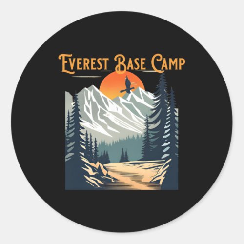 Everest Base Camp Hiking Classic Round Sticker