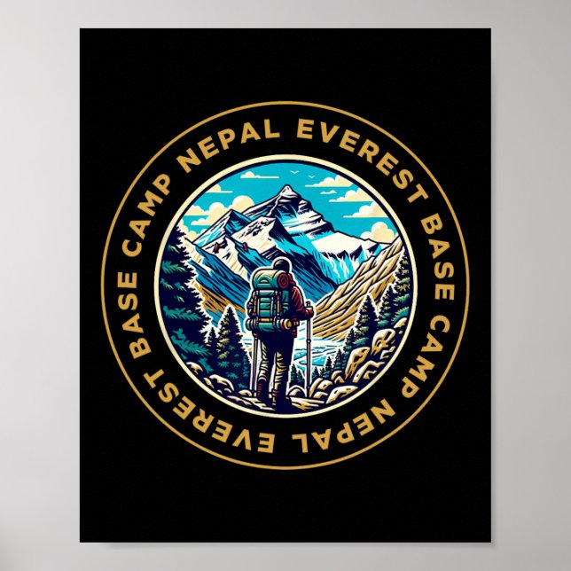 Everest Base Camp Nepal Mountain Everest View Hiki Poster (Front)