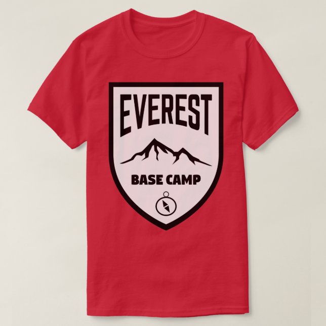 Everest Base Camp Shield Black and White Classic T T-Shirt (Design Front)