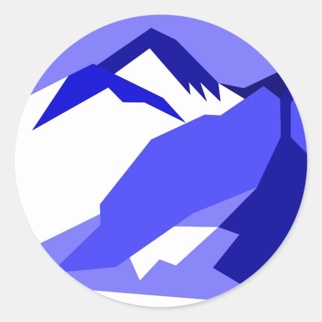 Everest - blue classic round sticker (Front)