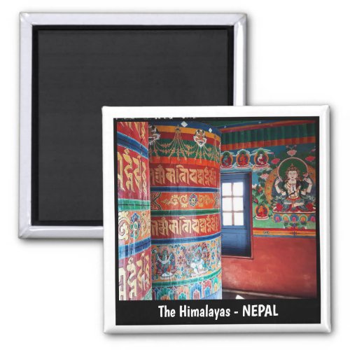 Everest trail views Prayer Wheels _ Nepal Magnet