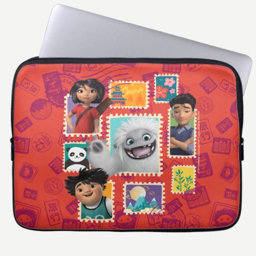 Everest, Yi, Jin, & Peng Travel Stamp Collage Laptop Sleeve