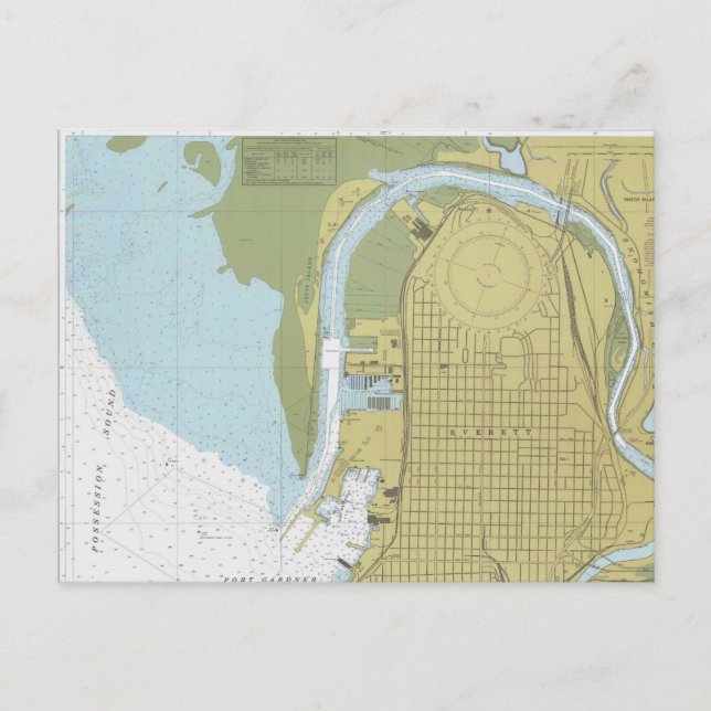 Everett Harbor Washington Puget Sound postcard (Front)