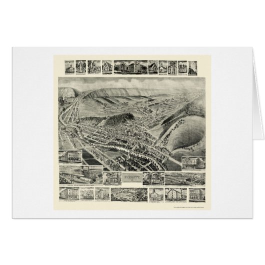 Everett, PA Panoramic Map - 1905 Cards (Front Horizontal)