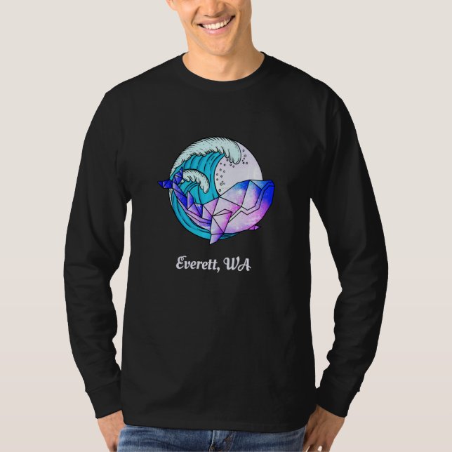Everett Wa Japanese Paint Geometric Orca Killer Wh T-Shirt (Front)