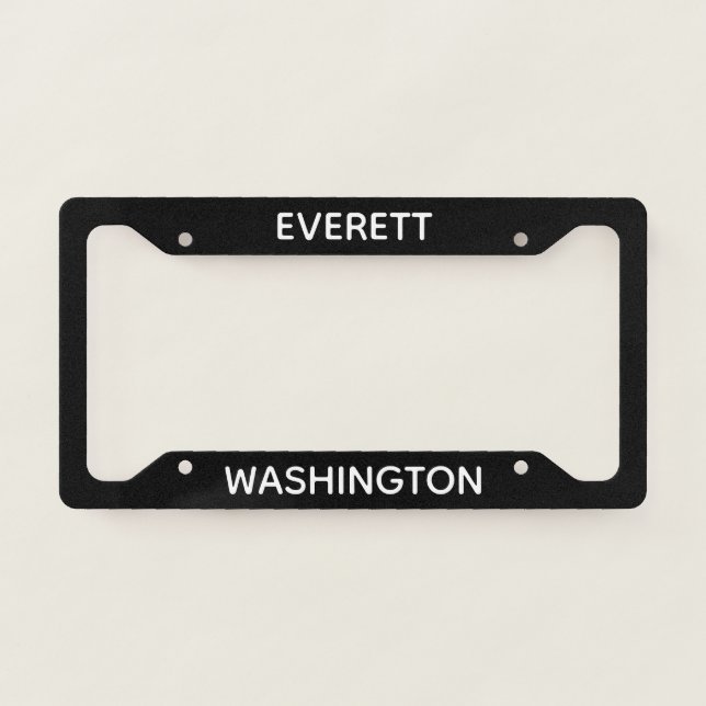 Everett Washington License Plate Frame (Front)
