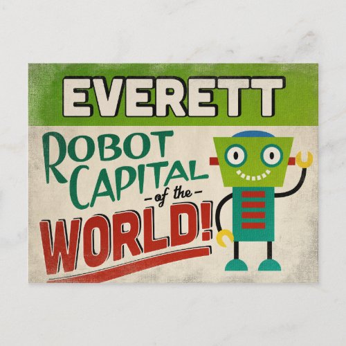 Everett Washington Robot _ Funny Vintage Postcard