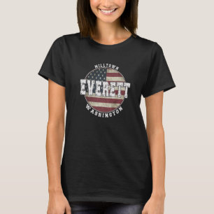 Everett Washington Vintage American flag T-Shirt