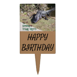 Everglades Alligator Asking About Dinnertime Cake Topper
