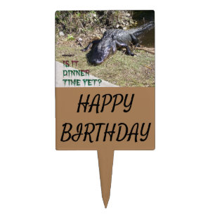 Everglades Alligator Asking About Dinnertime Cake Topper