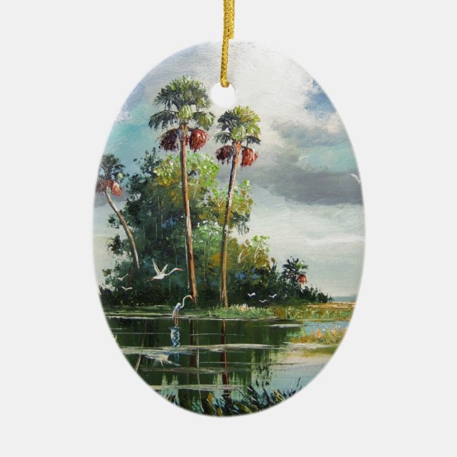 Everglades Art Ceramic Ornament (Front)
