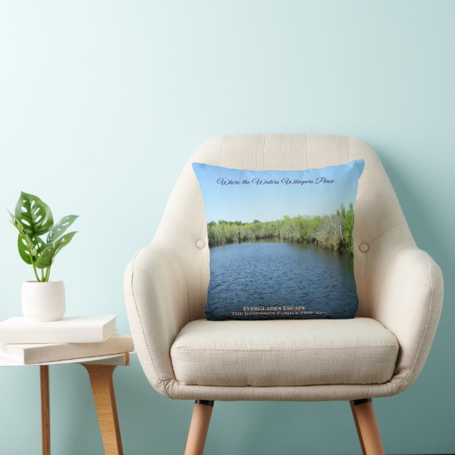 Everglades Escape - Family Journey Memory Throw Pillow (Chair)