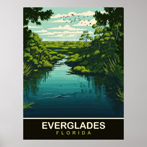 Everglades Florida Travel Poster