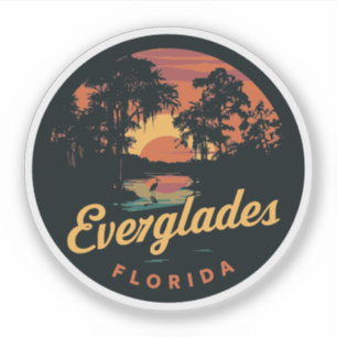 Everglades Florida Vintage Sunset Sticker