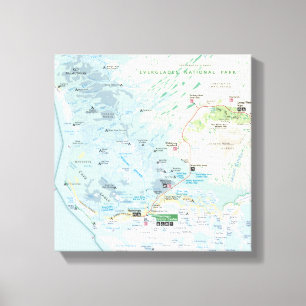 Everglades map canvas print