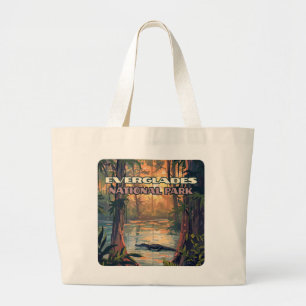 Everglades National Park Alligator Swamp Florida Large Tote Bag