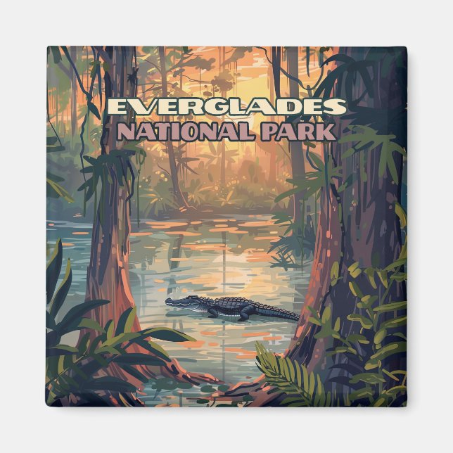 Everglades National Park Alligator Swamp Florida Magnet (Front)